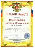 Почетная грамота Международного конкурса-фестиваля исполнителей на музыкальных инструментах по видеозаписям, 2015
